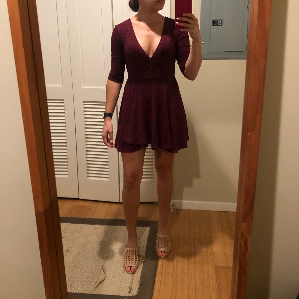 Burgundy Mini Dress